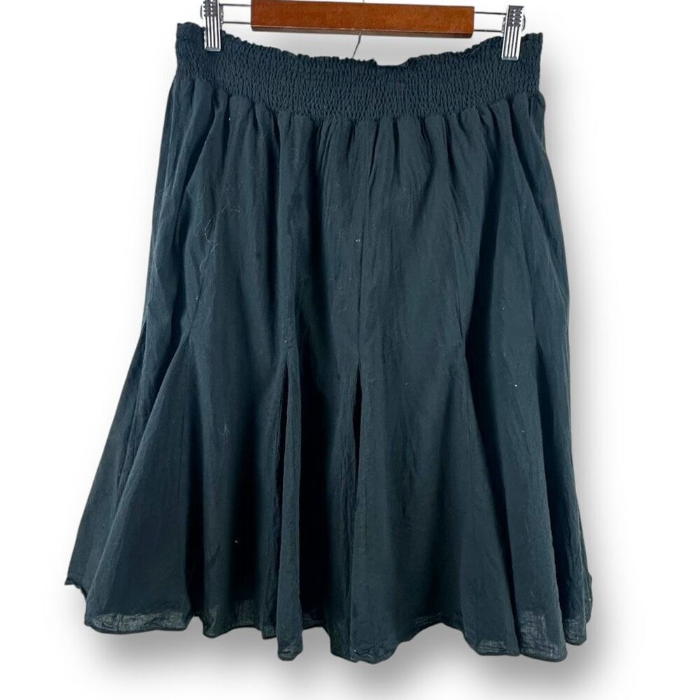 Susan Graver Women's L Pull‎ On Layered Midi Skirt Black Fairy Grunge Whimsigoth